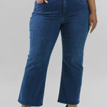 WAIST MATCH HIGH RISE MAJOR WIDE LEG JEAN plus-size - AMOUR781