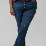 ALINA HIGH RISE BUTTON FLY JEANS plus-size - AMOUR781