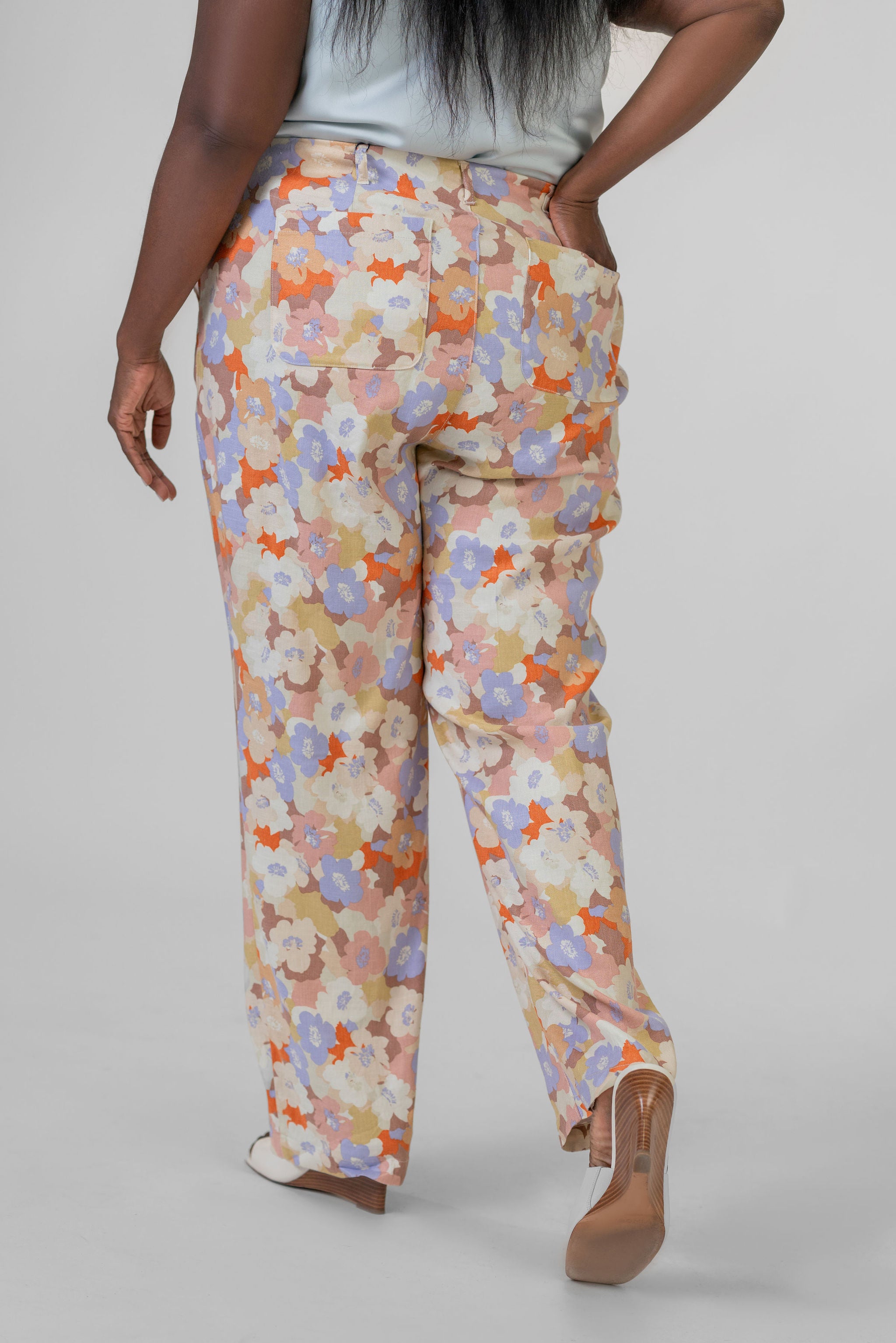 MARILYN LINEN BLEND TROUSERS plus-size - AMOUR781