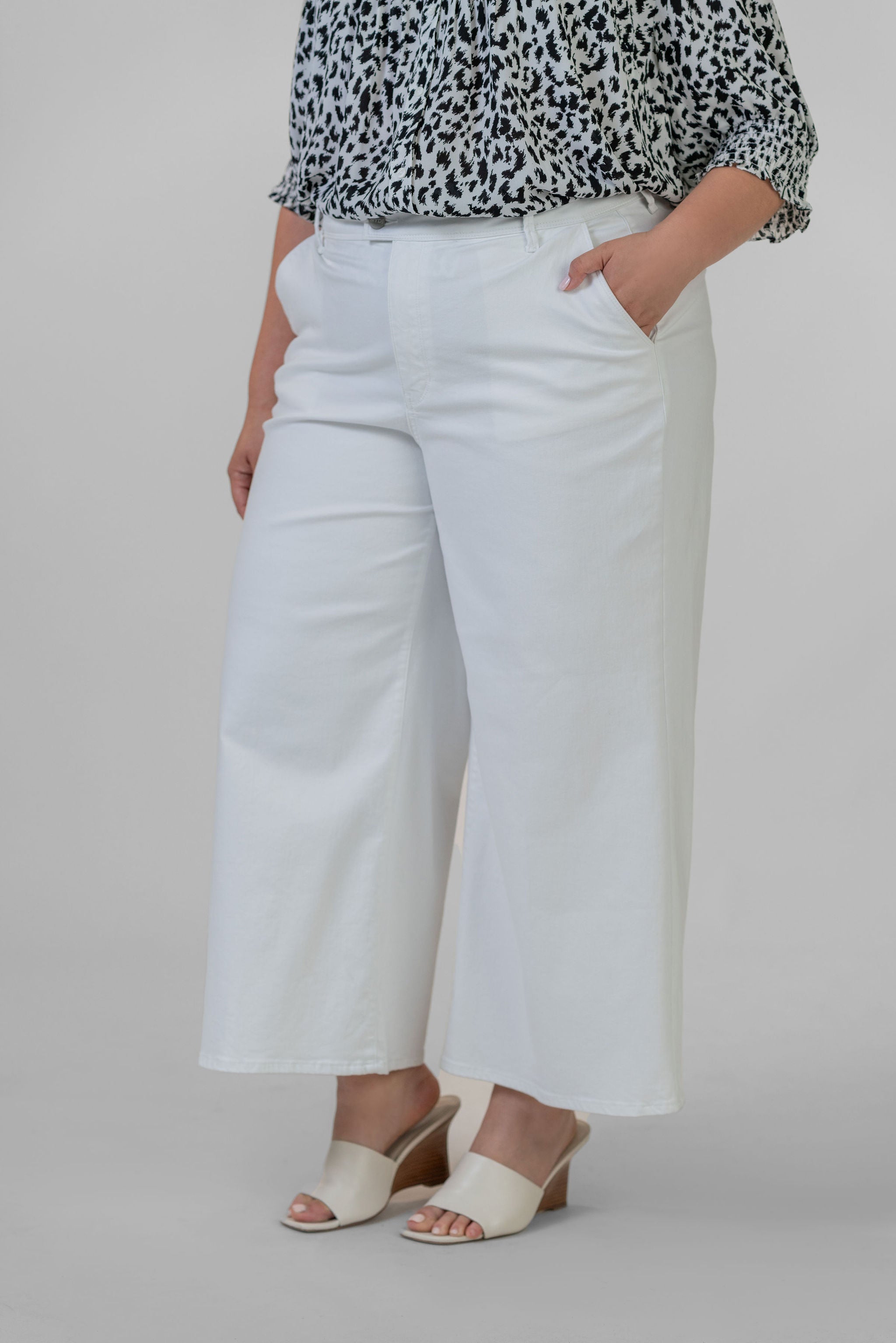 MONA WIDE LEG TROUSER ANKLE JEANS plus-size - AMOUR781