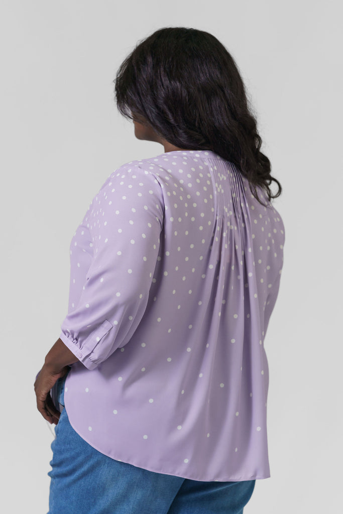 PINTUCK BLOUSE - Fanciful Dots - AMOUR781