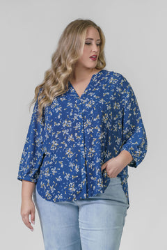 PINTUCK BLOUSE - Shannon Gardens plus-size - AMOUR781