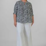 MONA WIDE LEG TROUSER ANKLE JEANS plus-size - AMOUR781