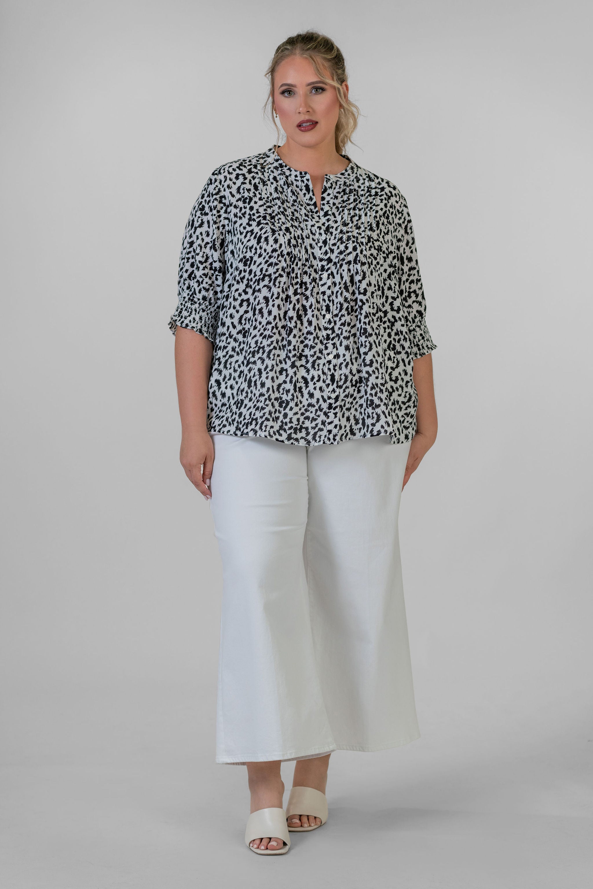 MONA WIDE LEG TROUSER ANKLE JEANS plus-size - AMOUR781