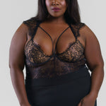 MADELYN LACE CAGE TEDDY plus-size - AMOUR781