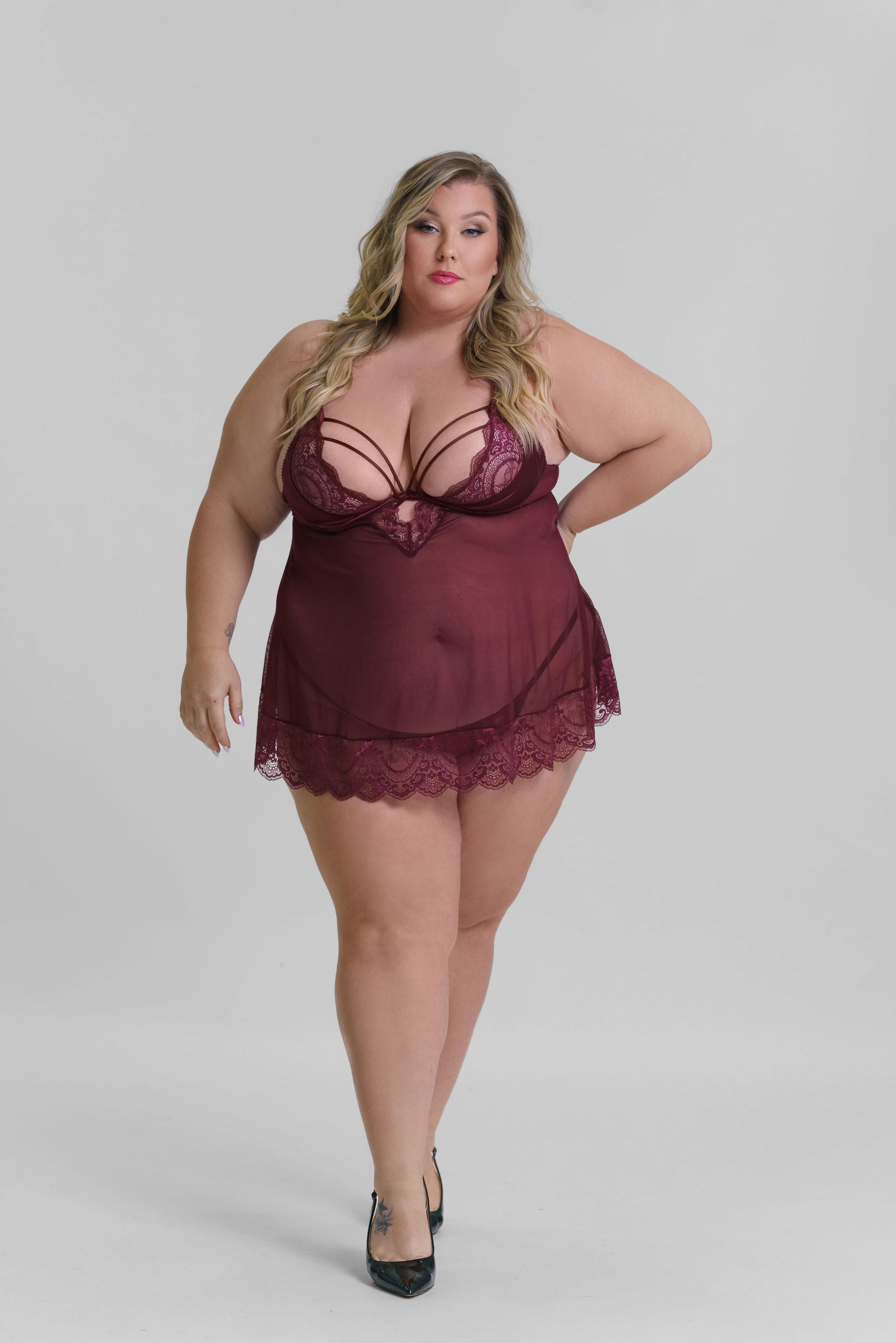 WYNTER CAGE BABYDOLL plus-size - AMOUR781