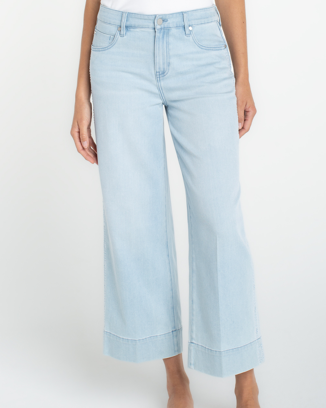 STRIDE CROP WIDE LEG WITH EMBROIDER plus-size - AMOUR781