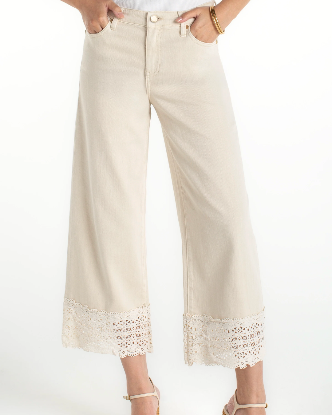 Stride Wide Leg With Lace Trim plus-size - AMOUR781