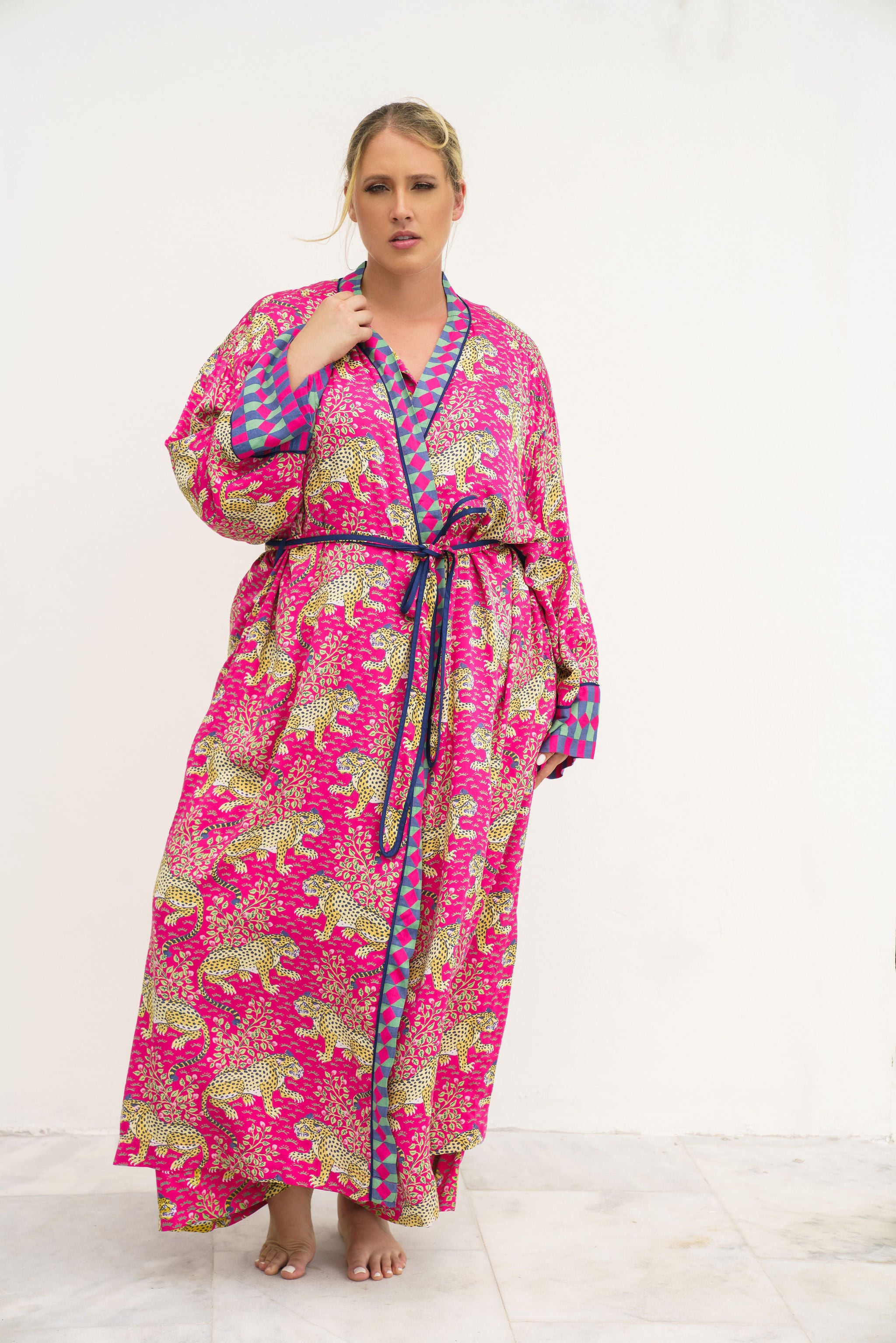 BAGHEERA ECO SATIN ROBE plus-size - AMOUR781