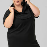 SHORT SLEEVE HOODIE plus-size - AMOUR781