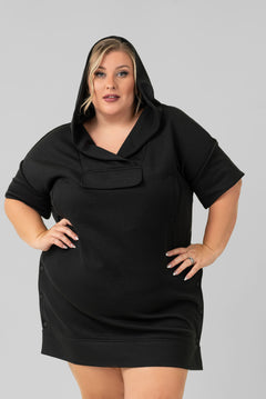 SHORT SLEEVE HOODIE plus-size - AMOUR781