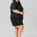 SHORT SLEEVE HOODIE plus-size - AMOUR781