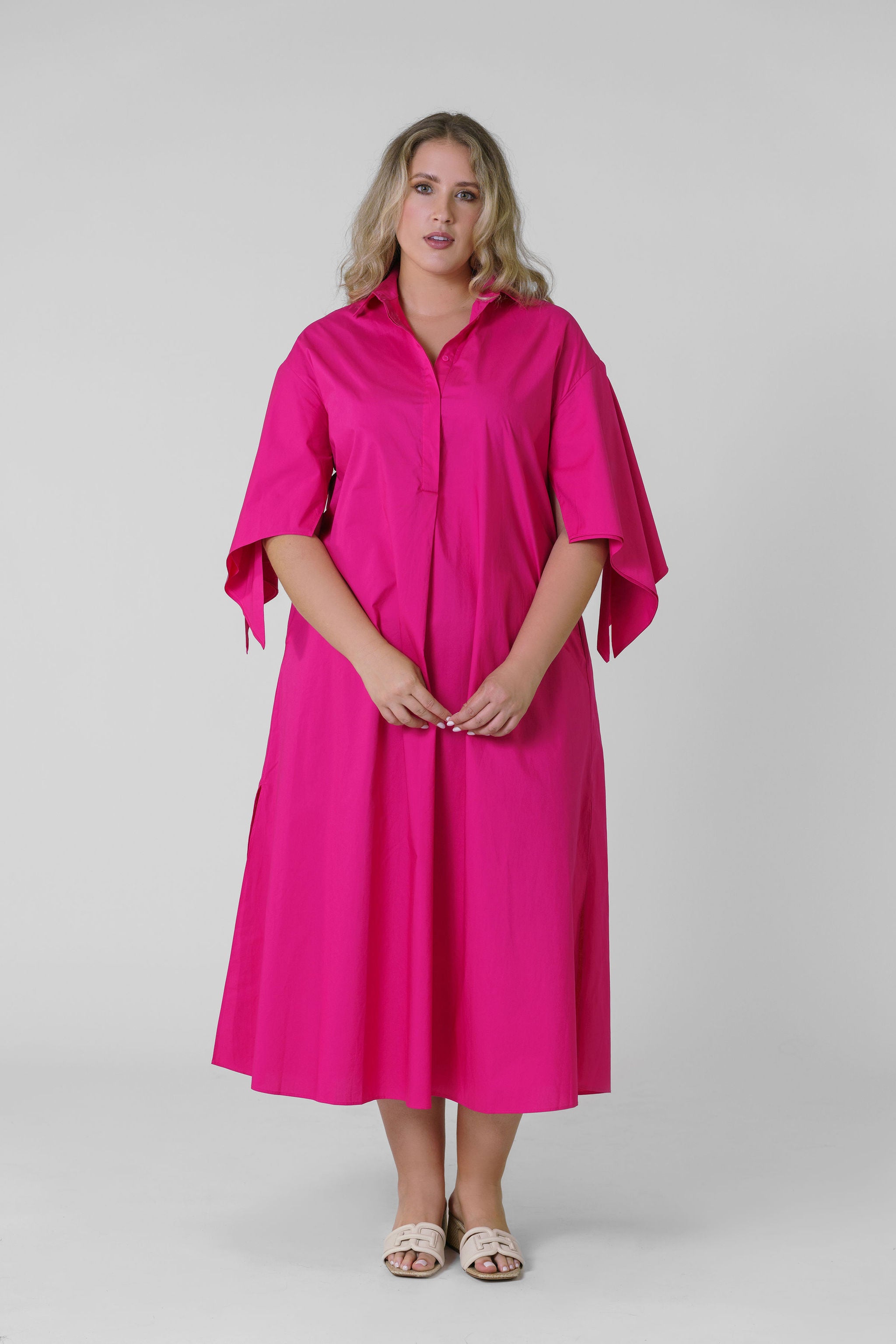 BOW SLEEVE MAXI DRESS plus-size - AMOUR781