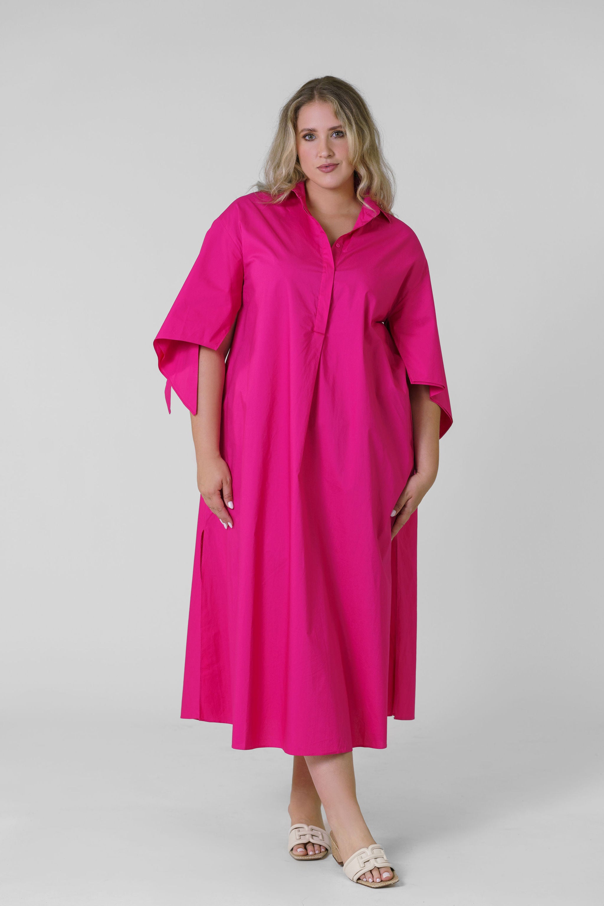 BOW SLEEVE MAXI DRESS plus-size - AMOUR781