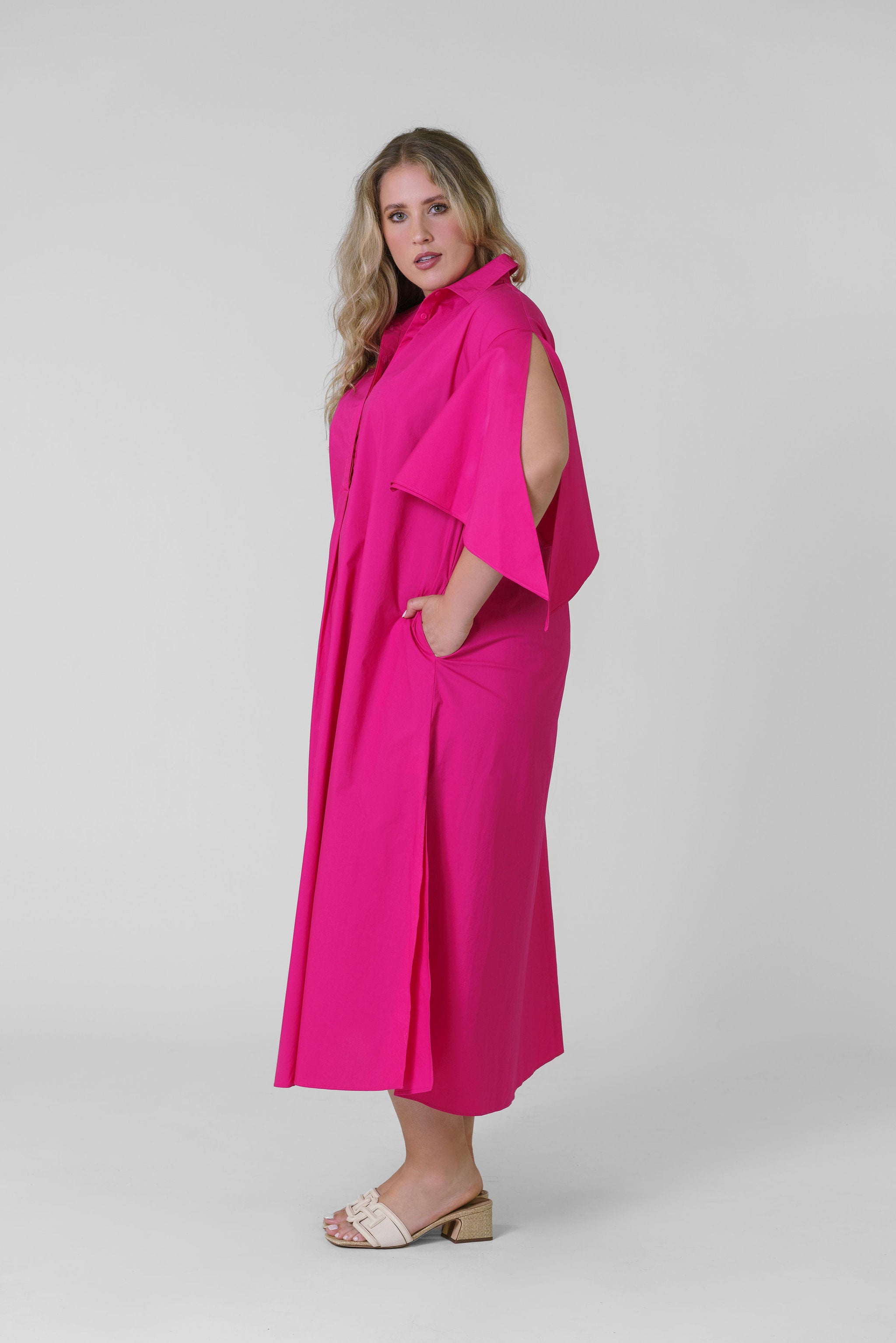 BOW SLEEVE MAXI DRESS plus-size - AMOUR781