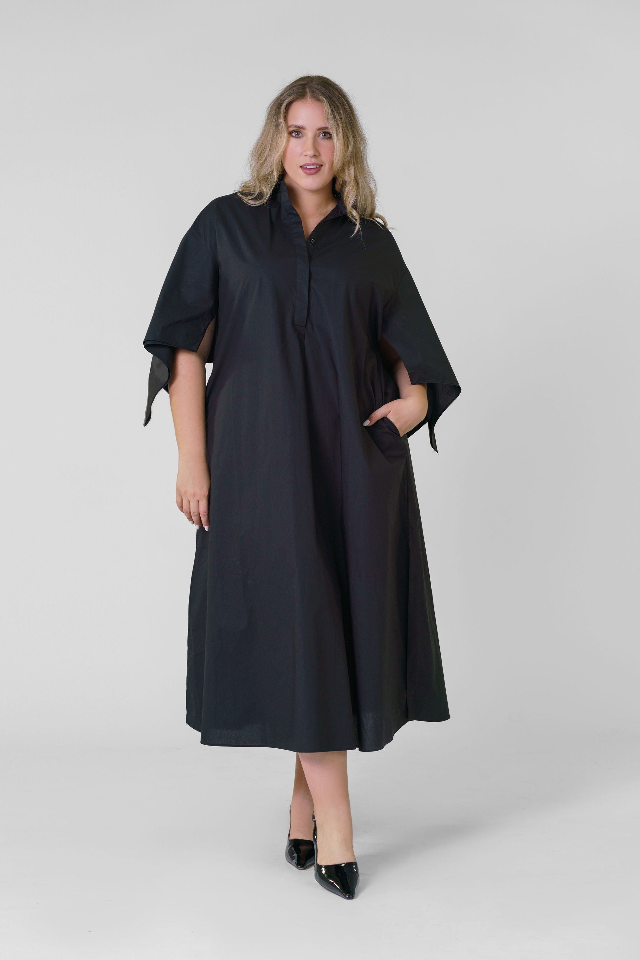 BOW SLEEVE MAXI DRESS plus-size - AMOUR781