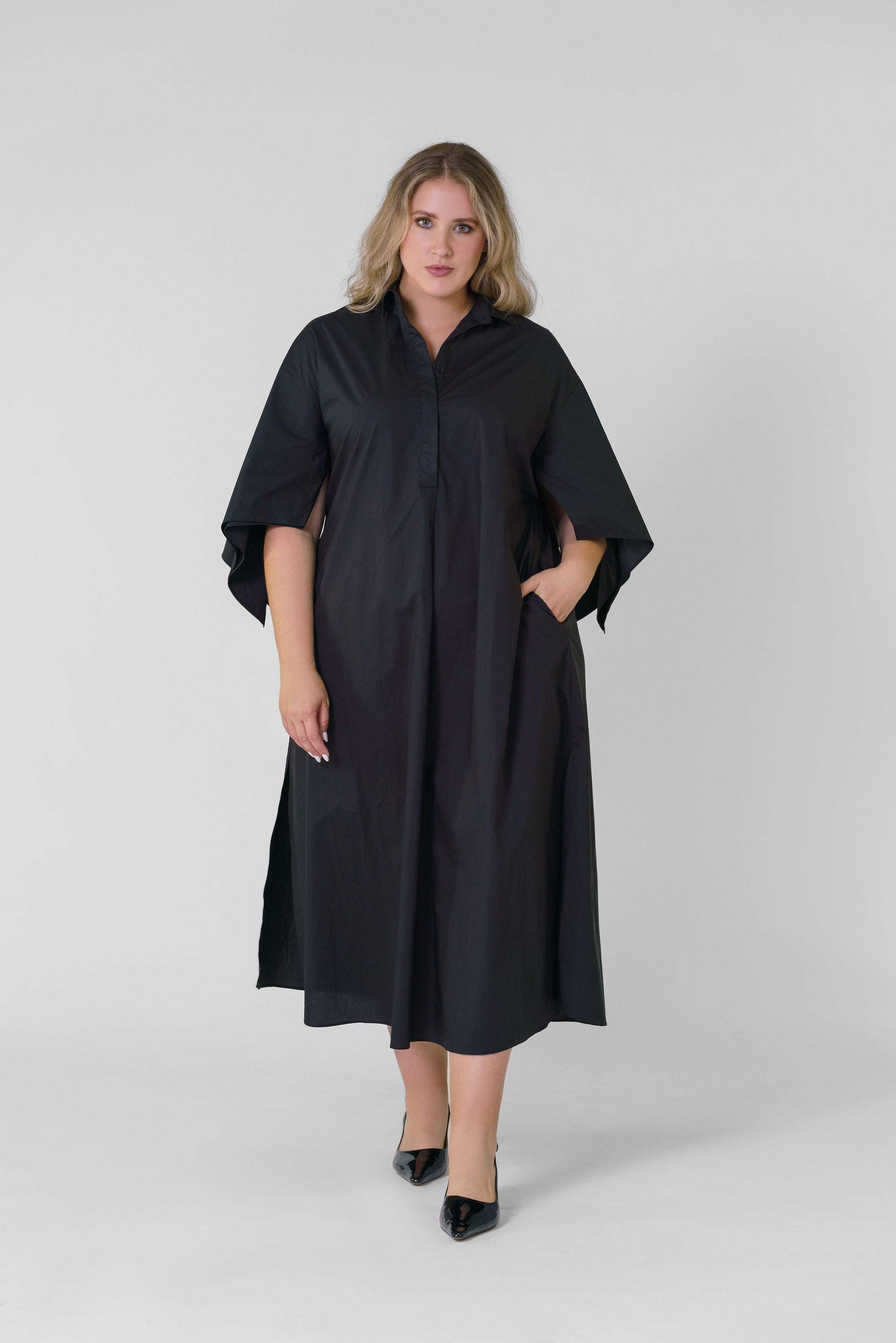 BOW SLEEVE MAXI DRESS plus-size - AMOUR781