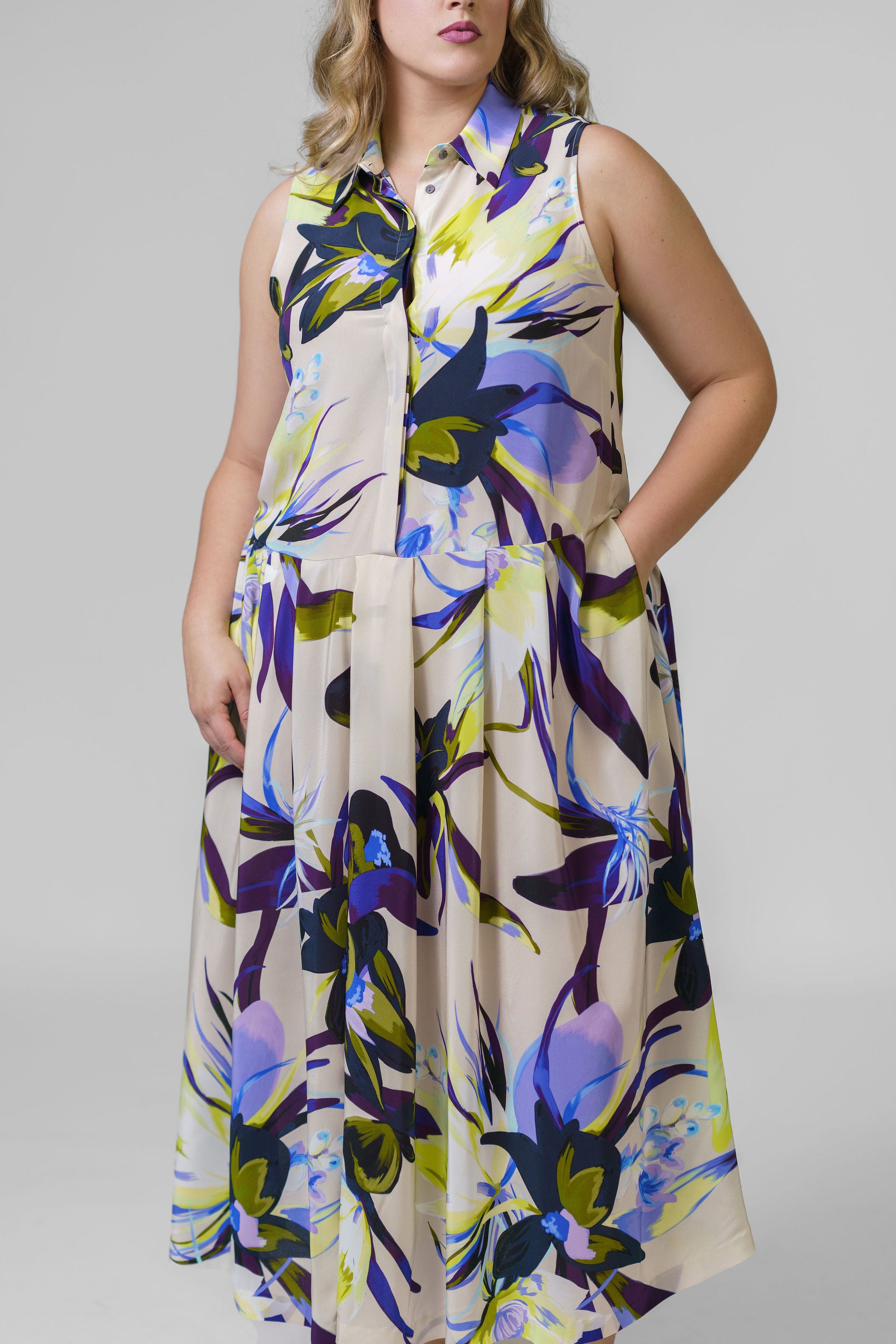 FLORAL DRESS plus-size - AMOUR781