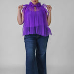 TULLE TOP WITH RUFFLES - AMOUR781