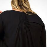 PINTUCK BLOUSE - Black - AMOUR781