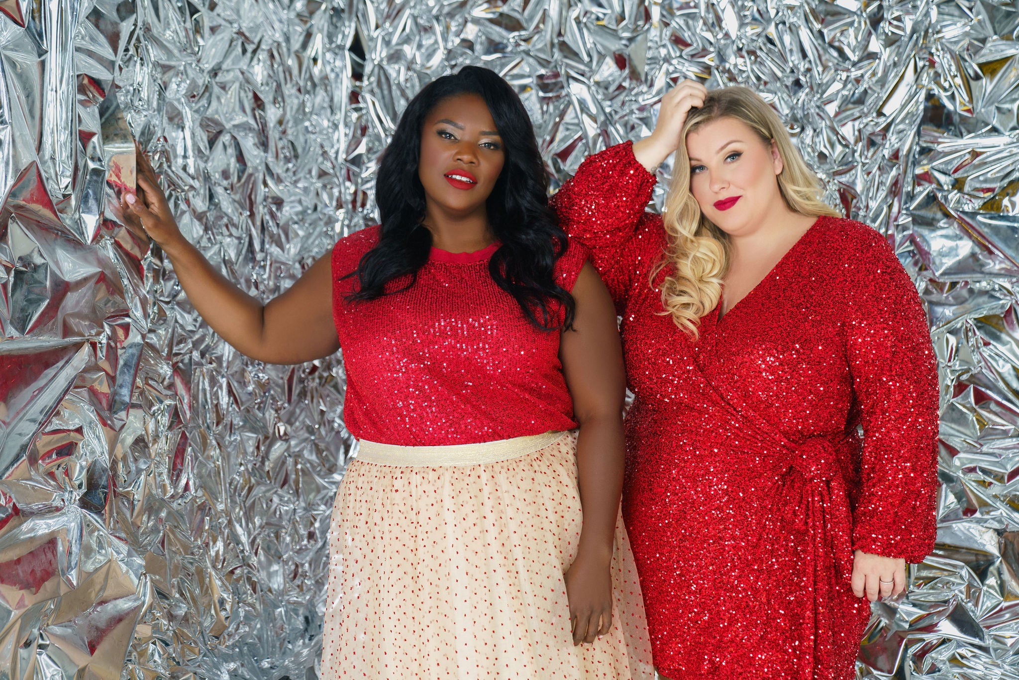 RED SEQUIN MINI VIENNA DRESS plus-size - AMOUR781