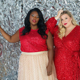 RED SEQUIN MINI VIENNA DRESS plus-size - AMOUR781