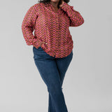 IKAT BUTTON DOWN plus-size - AMOUR781