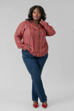 IKAT BUTTON DOWN plus-size - AMOUR781