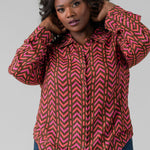 IKAT BUTTON DOWN plus-size - AMOUR781