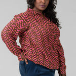 IKAT BUTTON DOWN plus-size - AMOUR781