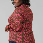IKAT BUTTON DOWN plus-size - AMOUR781