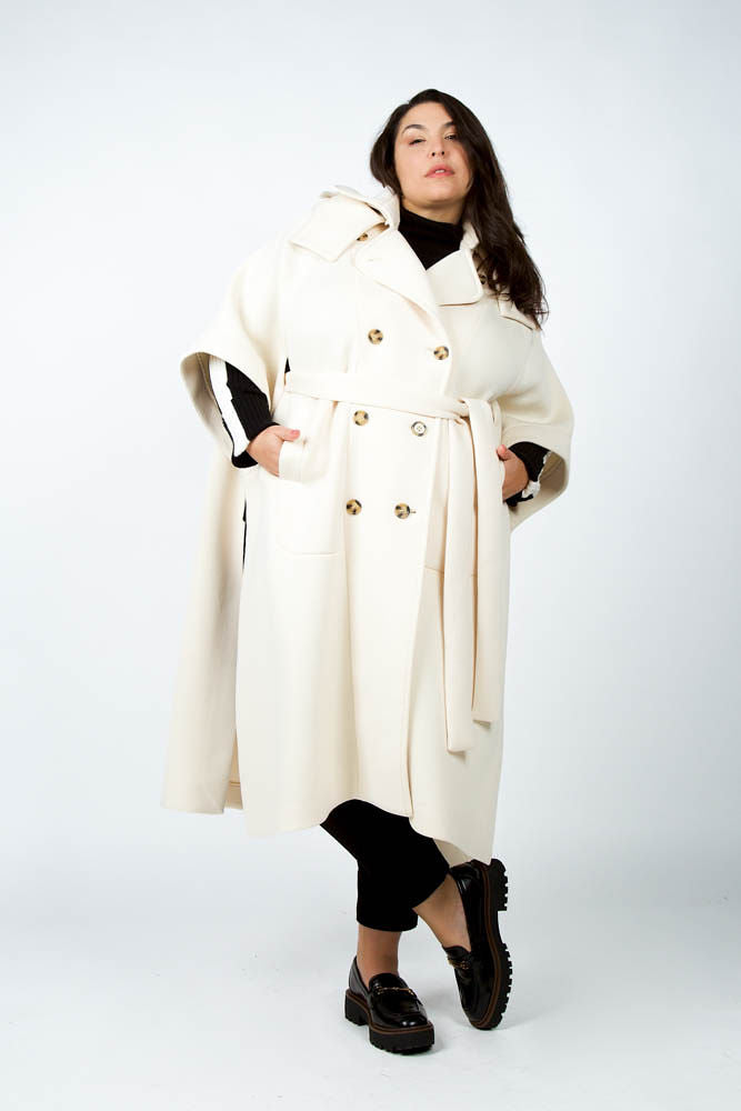 SHORT SLEEVE PONCHO TRENCH plus-size - AMOUR781
