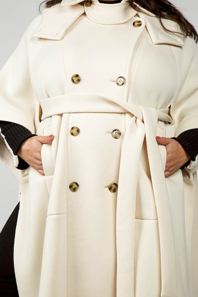 SHORT SLEEVE PONCHO TRENCH plus-size - AMOUR781