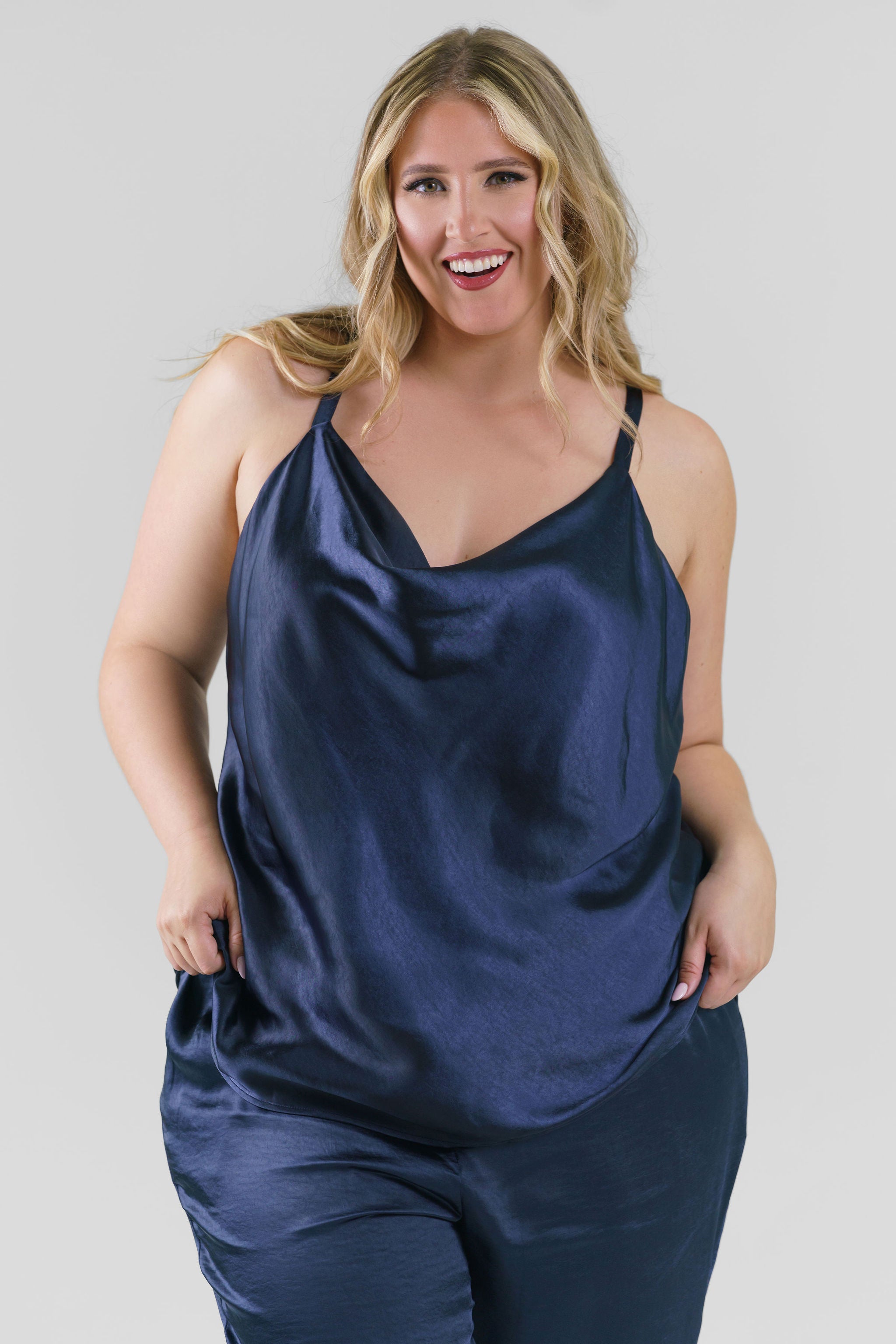 COWL NECK CAMI TOP plus-size - AMOUR781