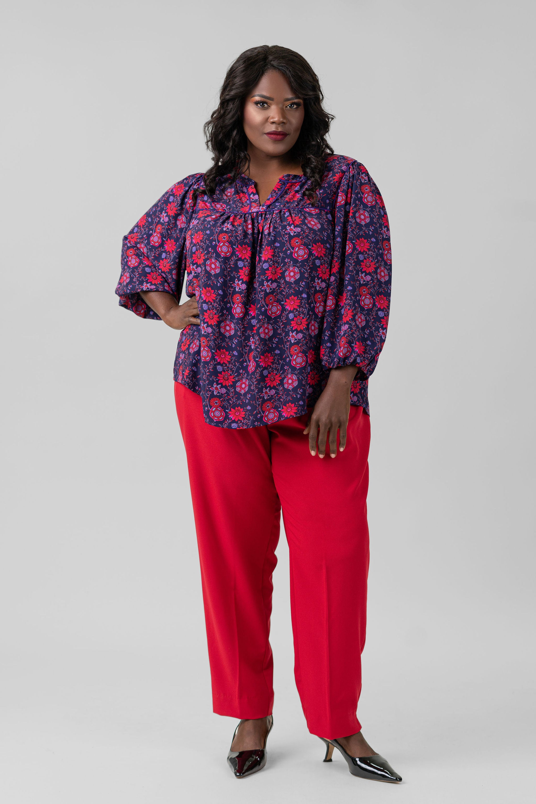 PRINTED BLOUSE plus-size - AMOUR781