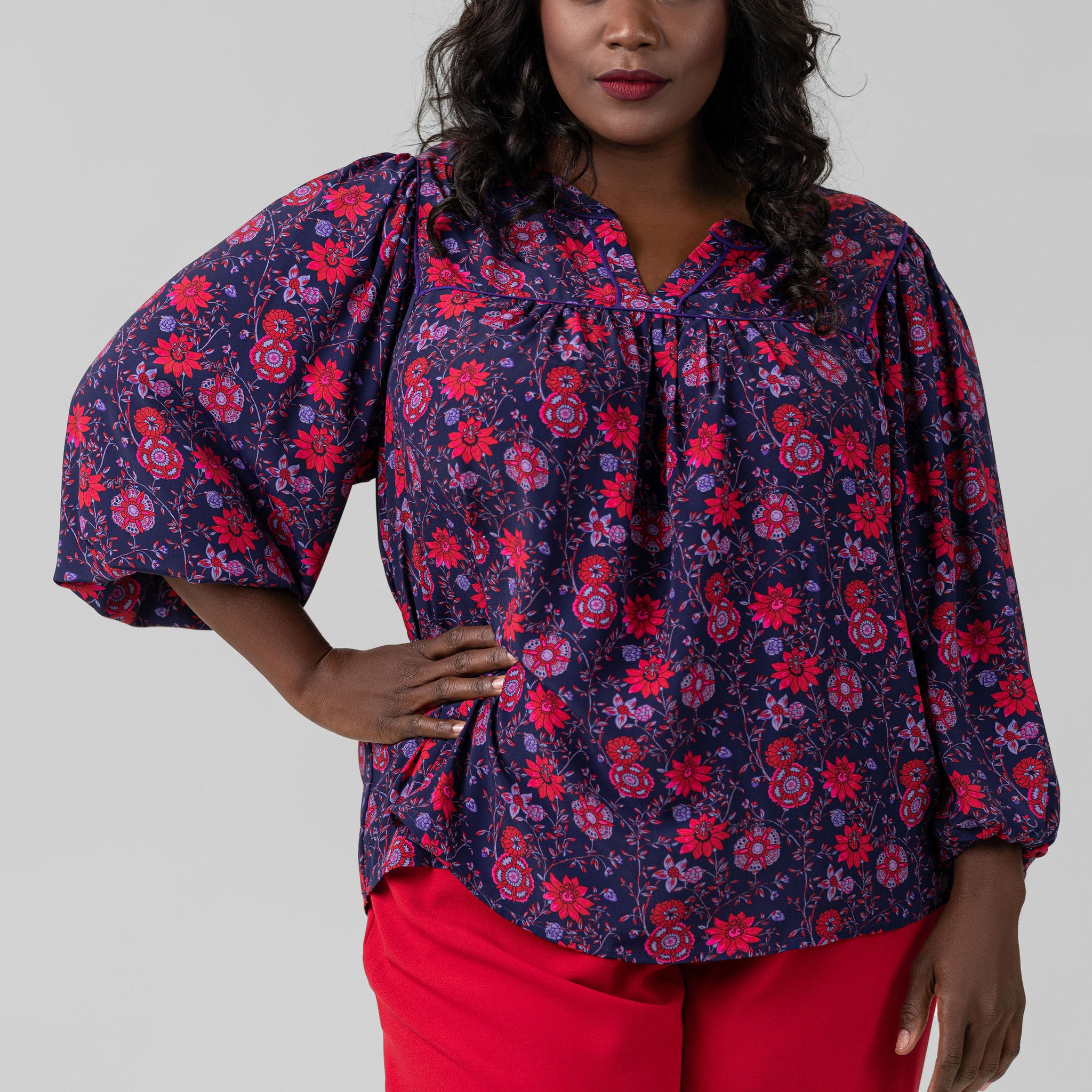 PRINTED BLOUSE plus-size - AMOUR781