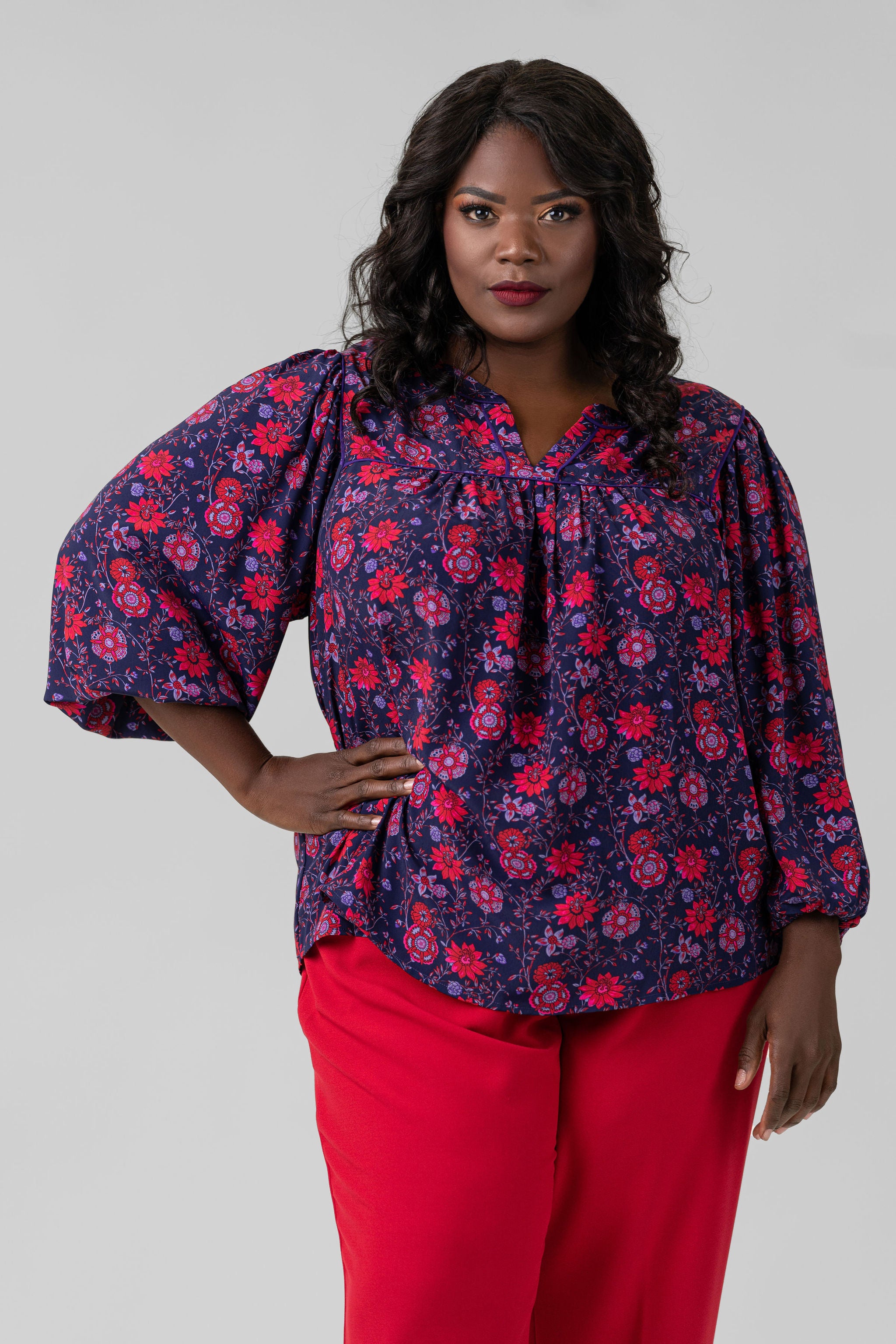 PRINTED BLOUSE plus-size - AMOUR781