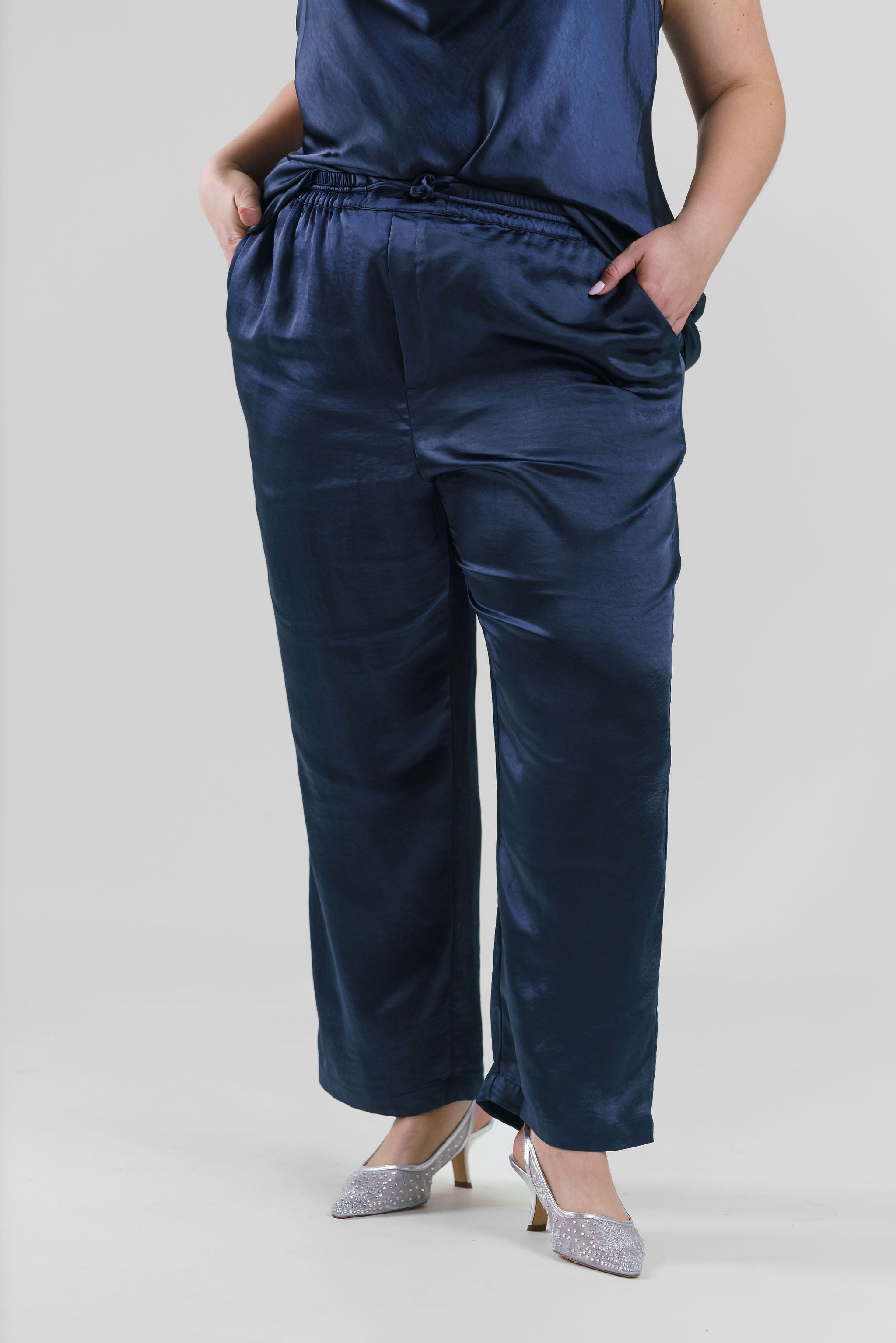 PULL ON SATIN PANTS plus-size - AMOUR781