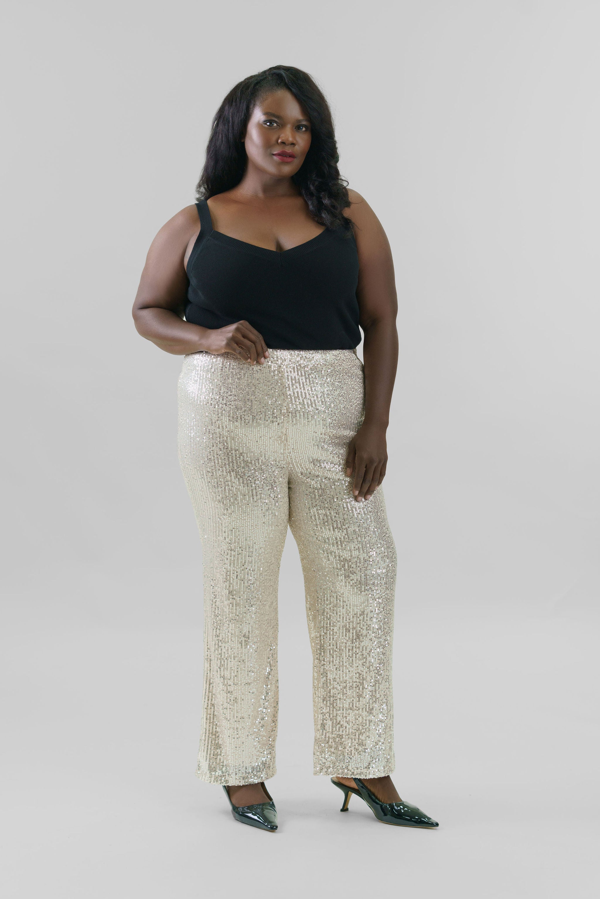 SEQUIN BELL PARTY PANT plus-size - AMOUR781