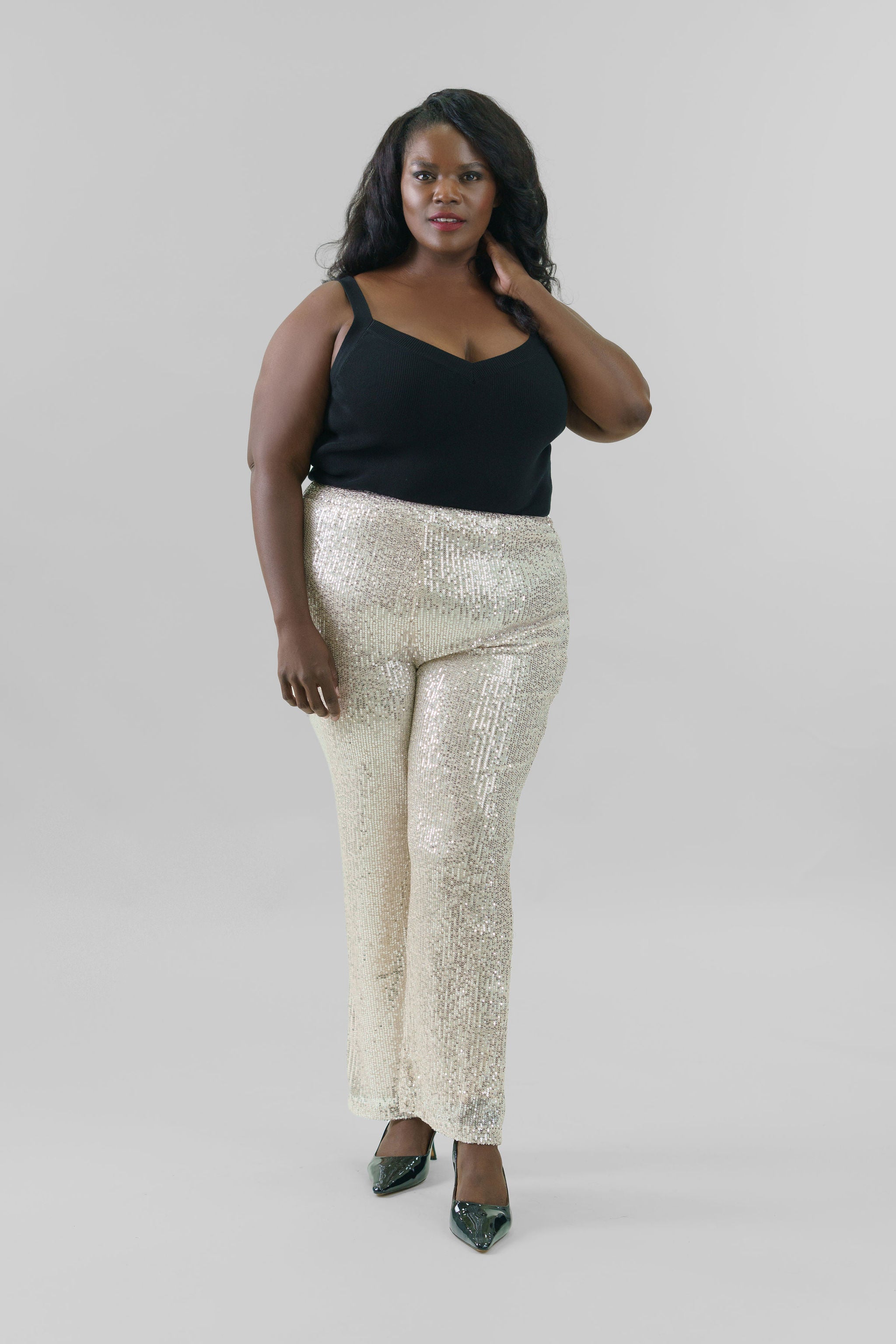 SEQUIN BELL PARTY PANT plus-size - AMOUR781