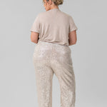 SEQUIN SEMI FLARED PANTS plus-size - AMOUR781