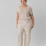 SEQUIN SEMI FLARED PANTS plus-size - AMOUR781