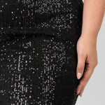 SEQUIN SEMI FLARED PANTS plus-size - AMOUR781