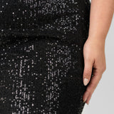 SEQUIN SEMI FLARED PANTS plus-size - AMOUR781