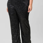 SEQUIN SEMI FLARED PANTS plus-size - AMOUR781