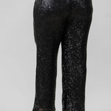 SEQUIN SEMI FLARED PANTS plus-size - AMOUR781