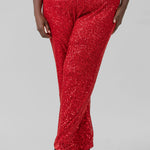 SEQUIN SEMI FLARED PANTS plus-size - AMOUR781