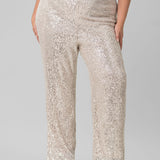 SEQUIN SEMI FLARED PANTS plus-size - AMOUR781