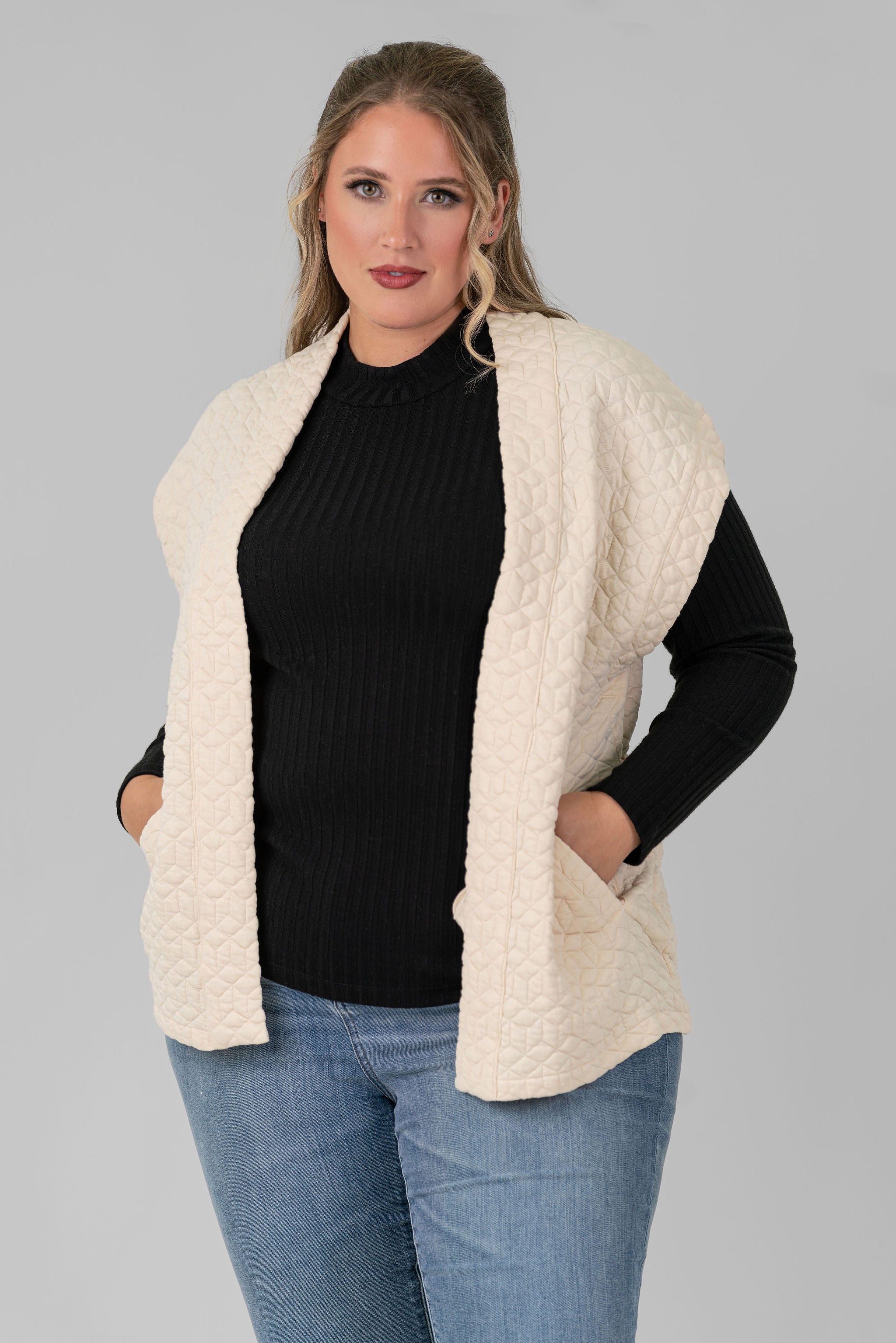 GILET QUILTED JERSEY plus-size - AMOUR781