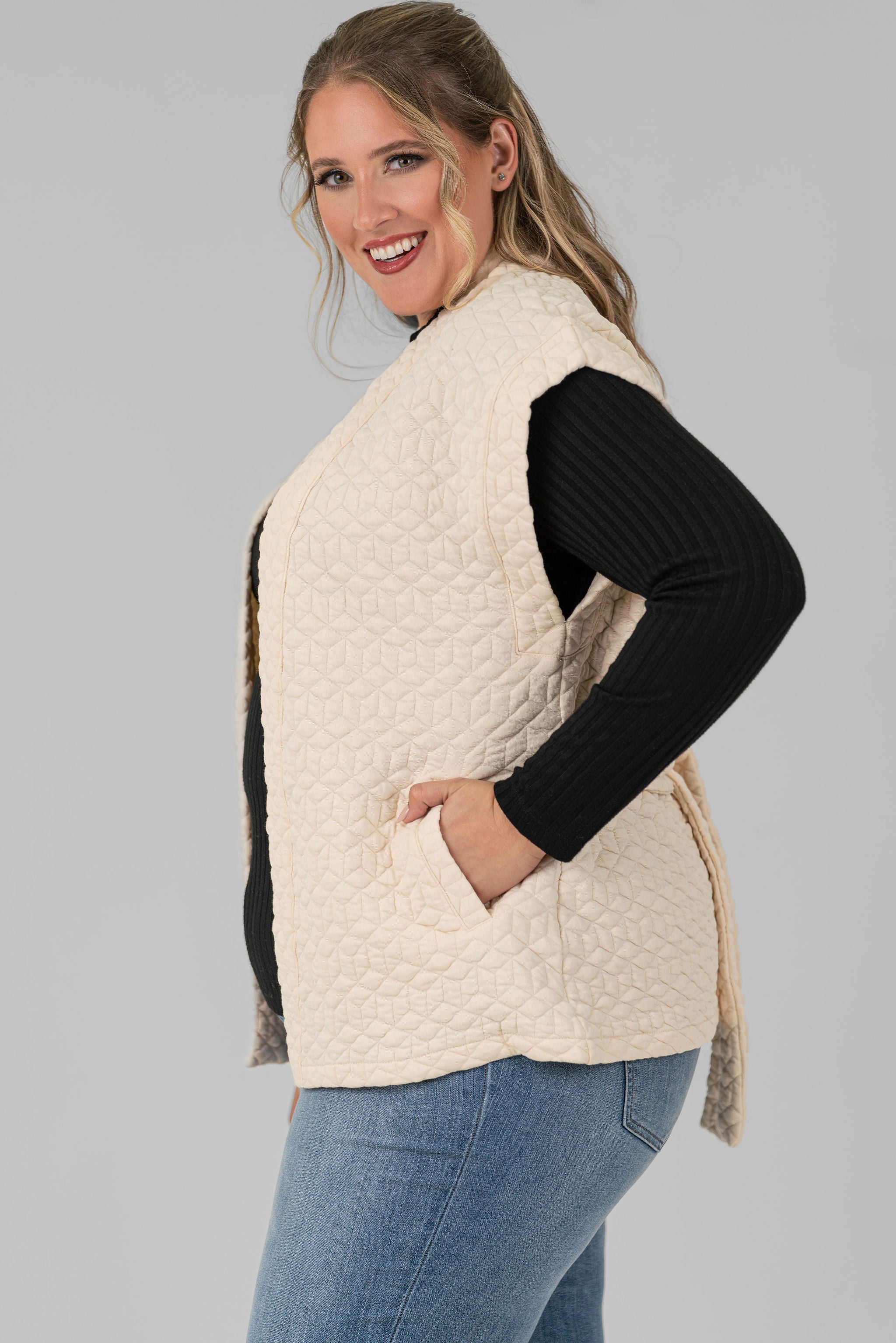 GILET QUILTED JERSEY plus-size - AMOUR781